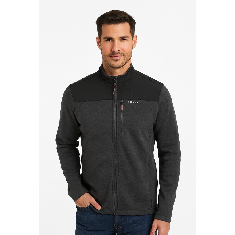 Orvis Sweater Jacket Fleece Medium  TWO TONE Long Sleeve Full Zip M